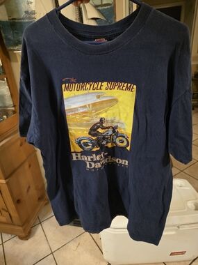 Harley-Davidson "The Motorcycle Supreme" Navy Graphic Tee Sz XL